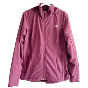 The North Face Womens Full Zip Windwall Fleece Lined Hooded Jacket Size L